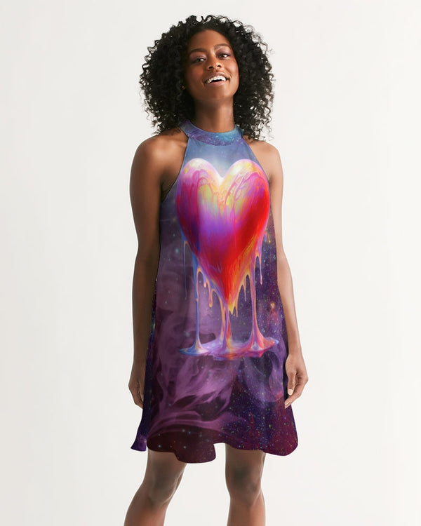 Dripping Heart Women's Halter Dress
